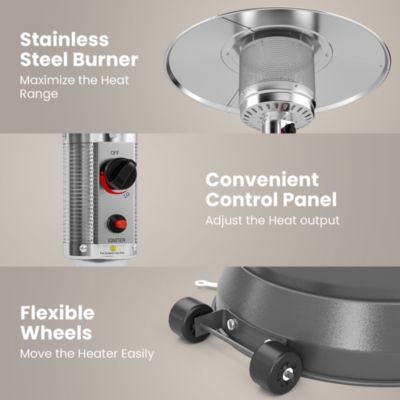 48000 BTU Gray Propane Patio Heater with Cover