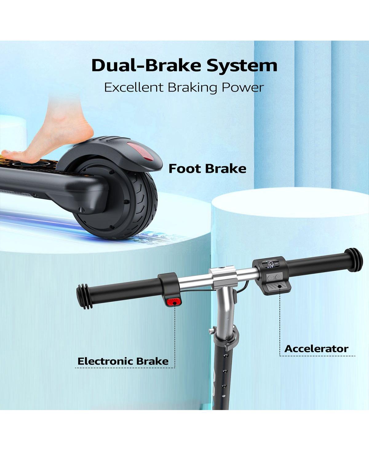 Gyroor H30 Max Electric Scooter for Kids Ages 8-12, 150W Powerful Motor, Bluetooth Music, Dual Brake System, Adjustable Height and Speed, Best Gifts f