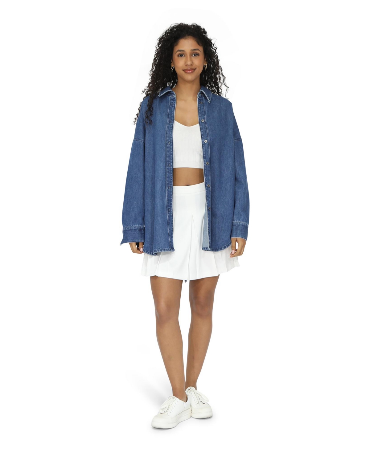 Women's Into Him Oversized Denim Shirt - Denim dark blue