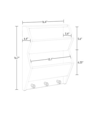 Kids Catch-All Wall Shelf with 3 Hooks