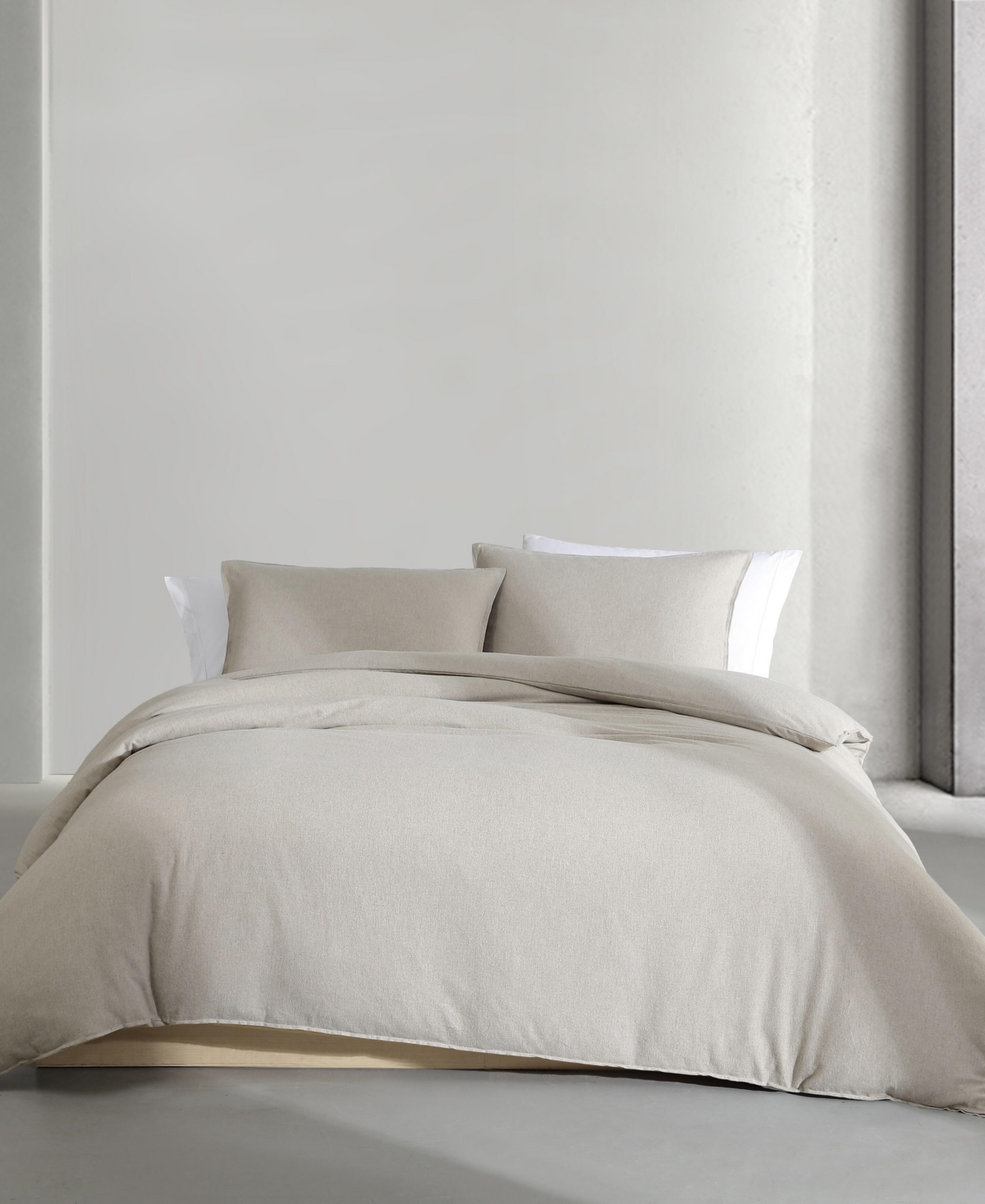 Shop Calvin Klein Melange Flannel 3-pc. Comforter Set, King In Natural