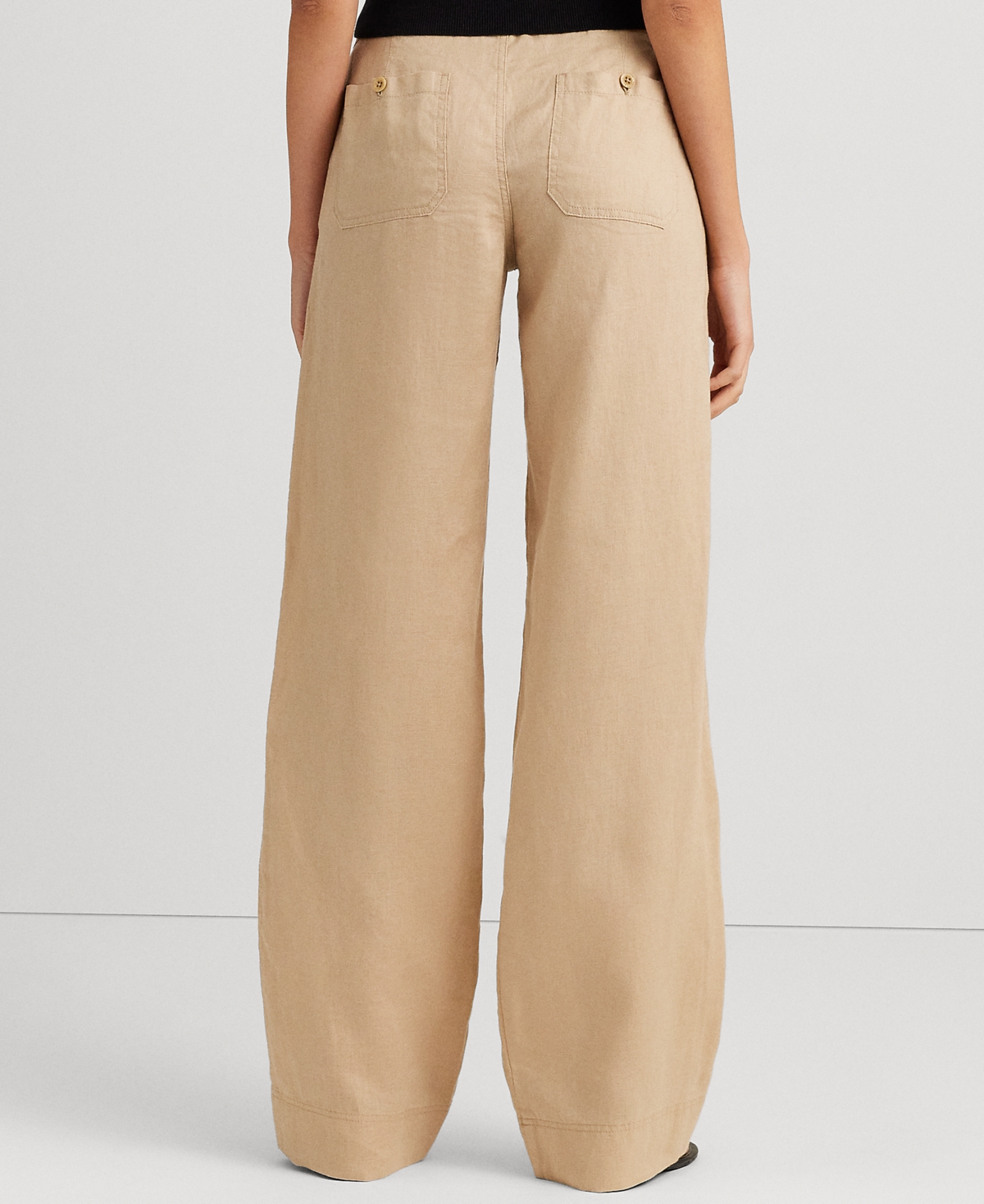 Ralph Lauren Petite 100% Linen Wide-leg Linen Pants In Neutral