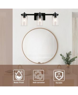 Vanity light 4.33-in 3-Light Matte Bronze Industrial Vanity Light