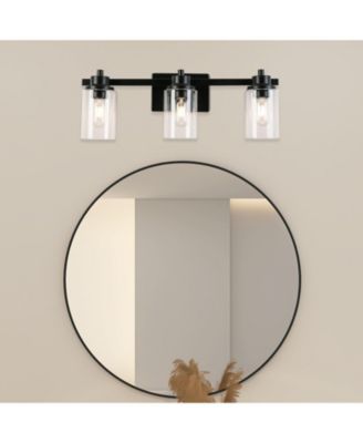 Vanity light 4.33-in 3-Light Matte Bronze Industrial Vanity Light