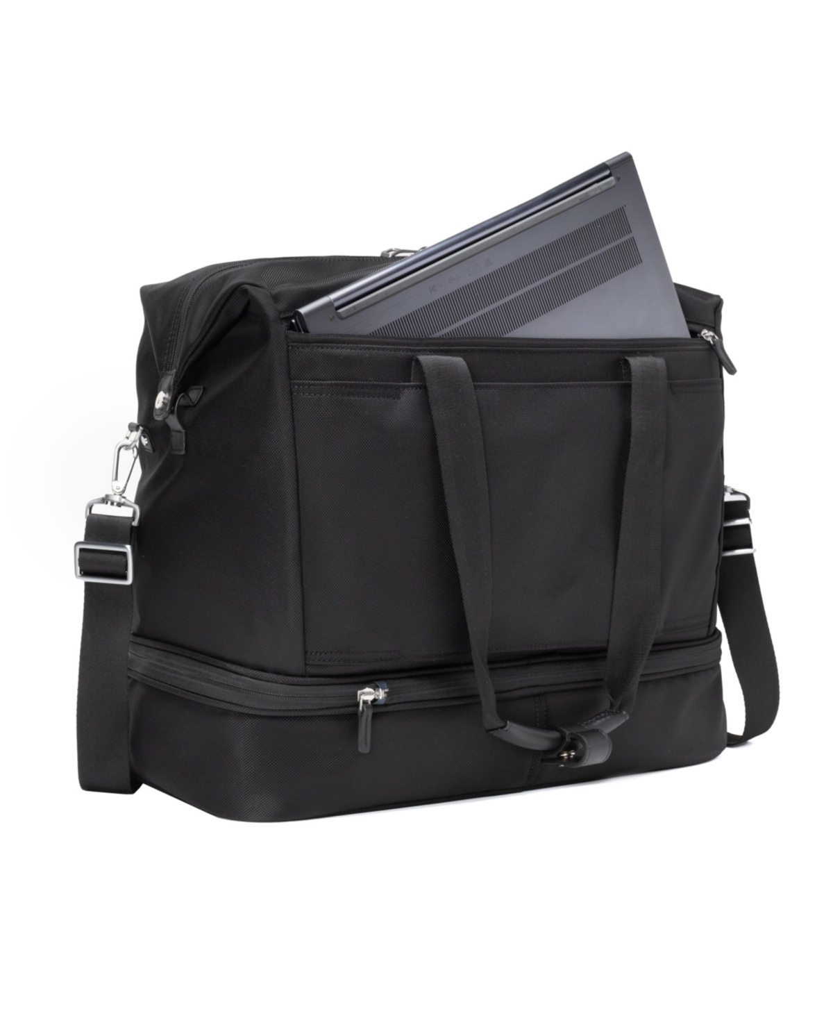Travelpro Platinum Elite Drop-bottom Weekender In Shadow Black