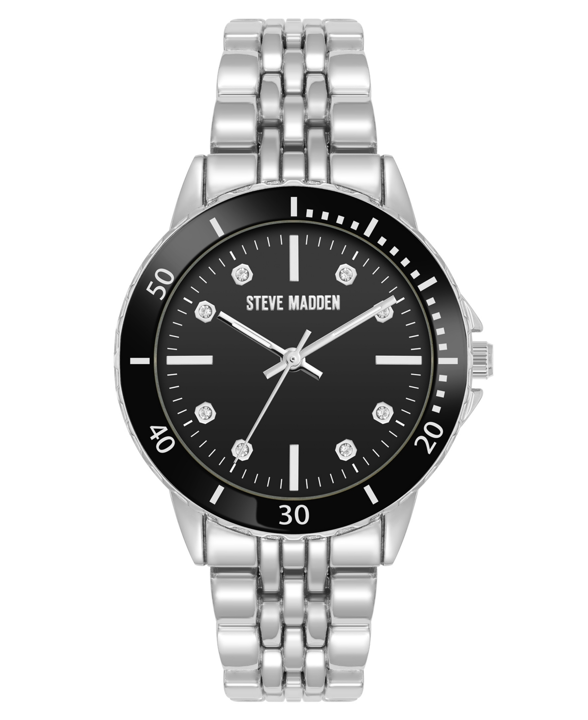 Women's Essential Black and Silver-Tone Alloy Metal Bracelet Watch, 33.5mm - Black/Silver-Tone