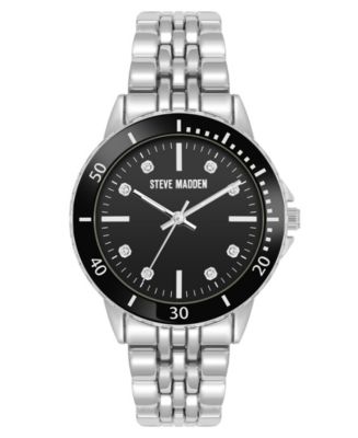 Steve Madden Silver Dial Black Strap Watch Steve Madden Men main image 4