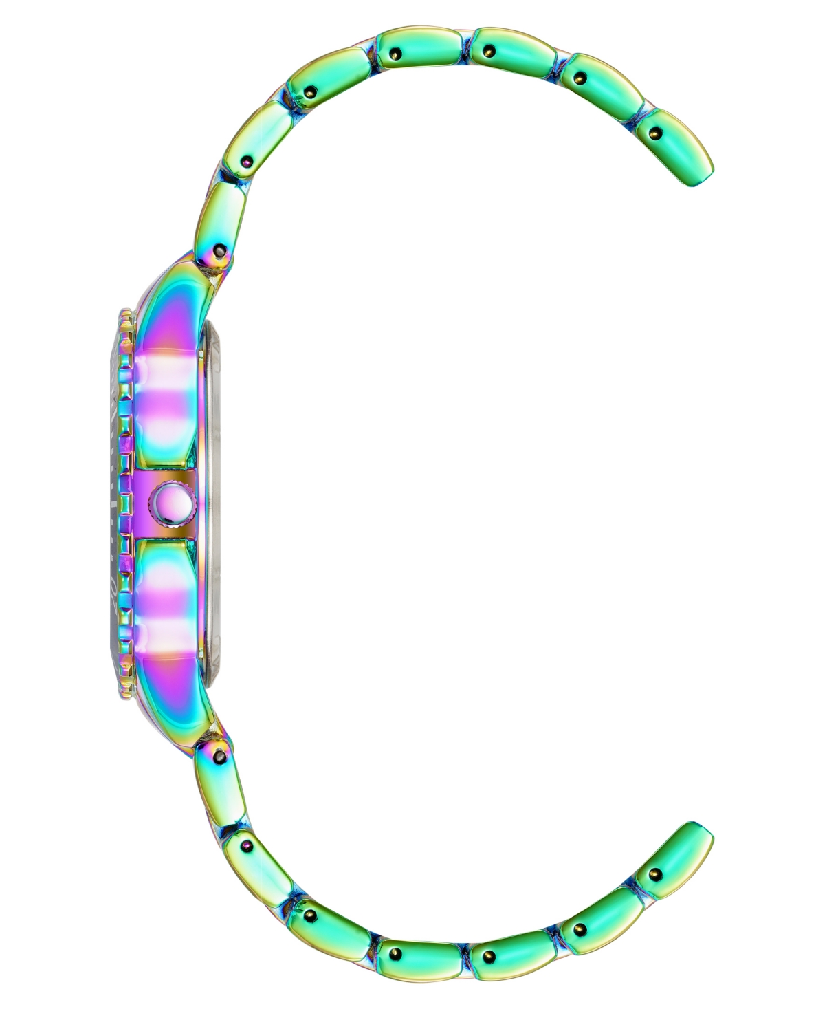 Steve Madden Women's Essentialand Rainbow Alloy Metal Bracelet Watch, 33.5mm - Black/Rainbow