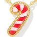 Gold-Tone Mother of Pearl & Enamel Candy Cane 19" Pendant Necklace 