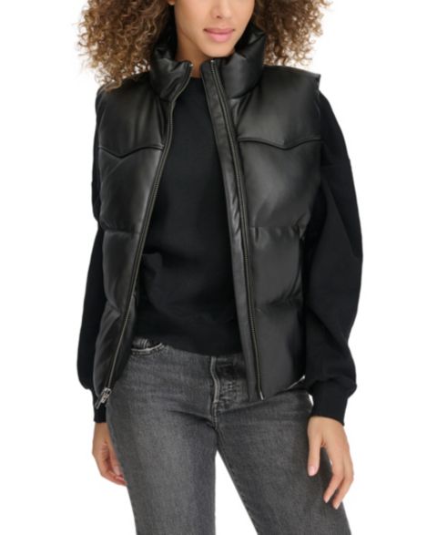 Женские жилеты Levi's Women's Faux Leather Western Puffer Vest