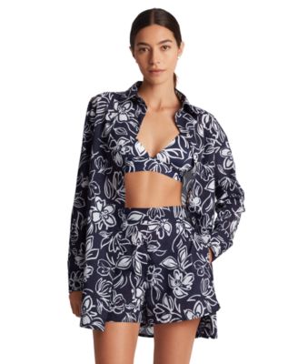 Women's Floral-Print Swim Cover-Up Set