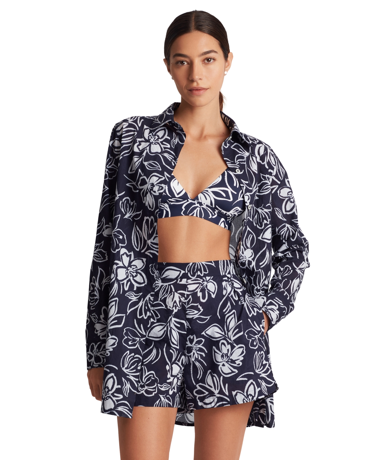 Ralph Lauren Women's Floral-print Swim Cover-up Set In Allora Floral