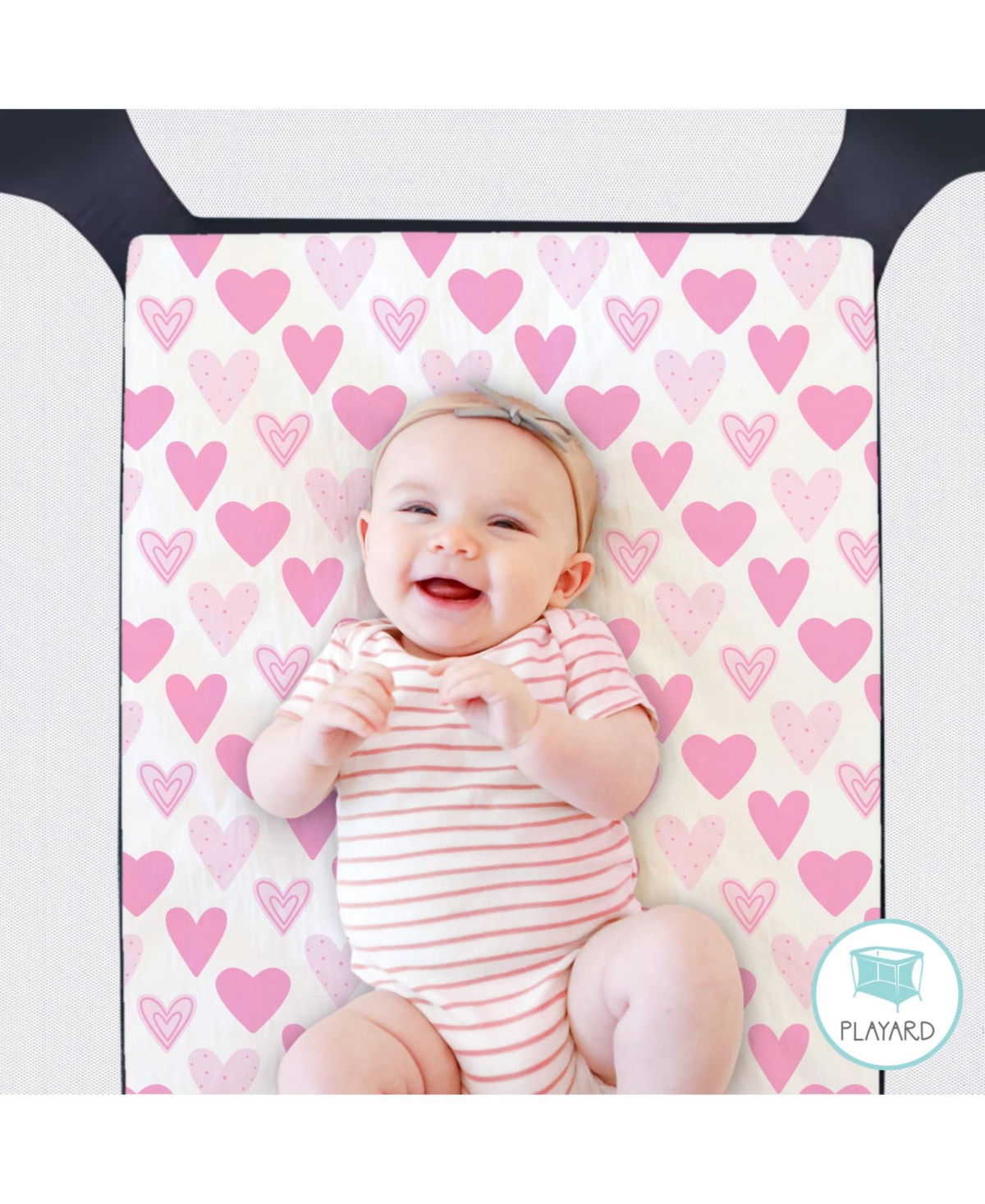 The Peanutshell Pack n Play, Mini Crib, Portable or Fitted Playard Sheets for Baby Girl, Mod Floral, 3 Pack Set