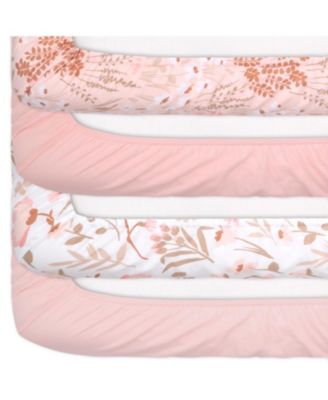 Whimsical Floral Microfiber 4 Pack Crib Sheets