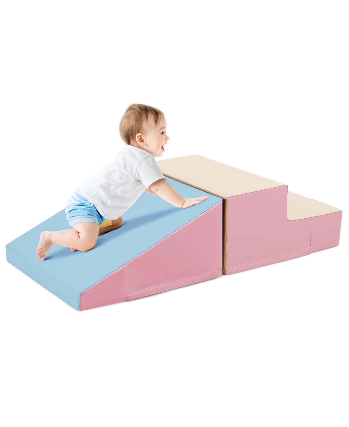 Costway Step and Slide Climber for Infants and Toddlers Baby Soft Foam Structure Blocks
