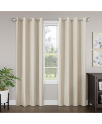 Brushed Serengeti Stria 100% Blackout Grommet Pair (2 panels), 52"×84"