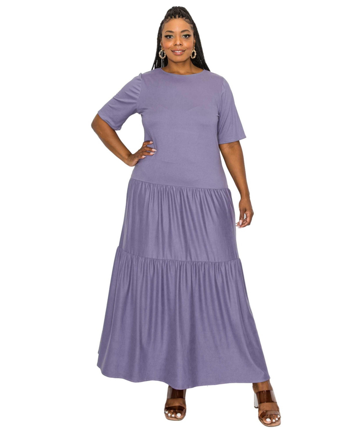 L I V D Plus Size Jourdan Tiered Maxi Dress