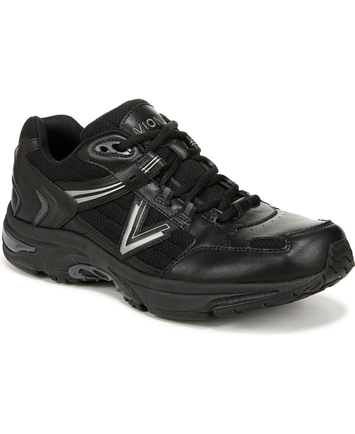 Мужские кроссовки Vionic 23Walk 2.0 Walking, цвет: Чёрный кожаный — фото 1