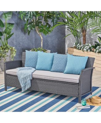 Stylish 3-Seater Outdoor Sofa Wicker with Water-Resistant Cushions