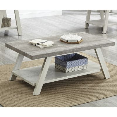 Two-Tone Wood Shelf Coffee Table