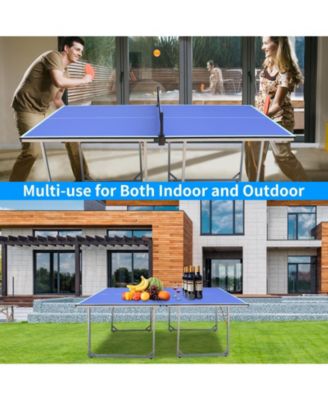 6FT Portable Table Tennis Table Set – Foldable Ping Pong Table for Indoor & Outdoor