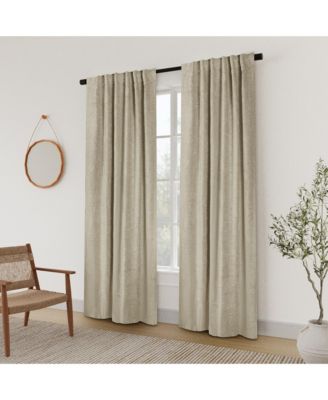 Chenille Solid Room Darkening Back Tab Curtain Panel, 52"×96"