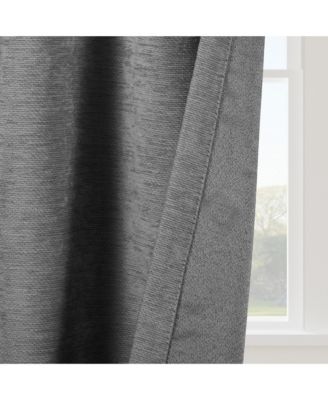 Chenille Solid Room Darkening Back Tab Curtain Panel, 52"×108"