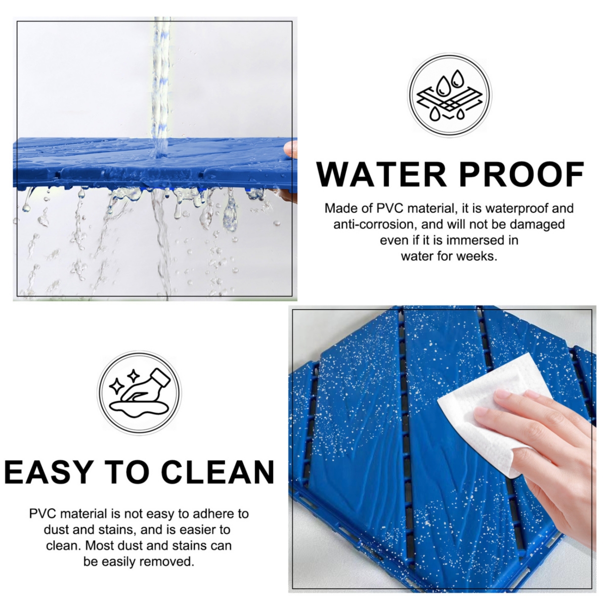 Streamdale Furniture Plastic Interlocking Tiles, 44 Patio Tiles, 12