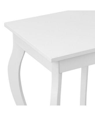 Set of 2 Accent Side Table Sofa End Table Night stand Coffee Table w/ Shelf White