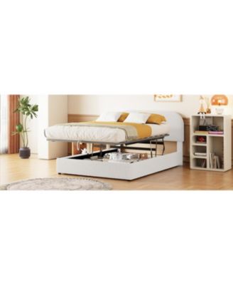 Streamdale Teddy Fleece Platform Bed with Hydraulic Storage
