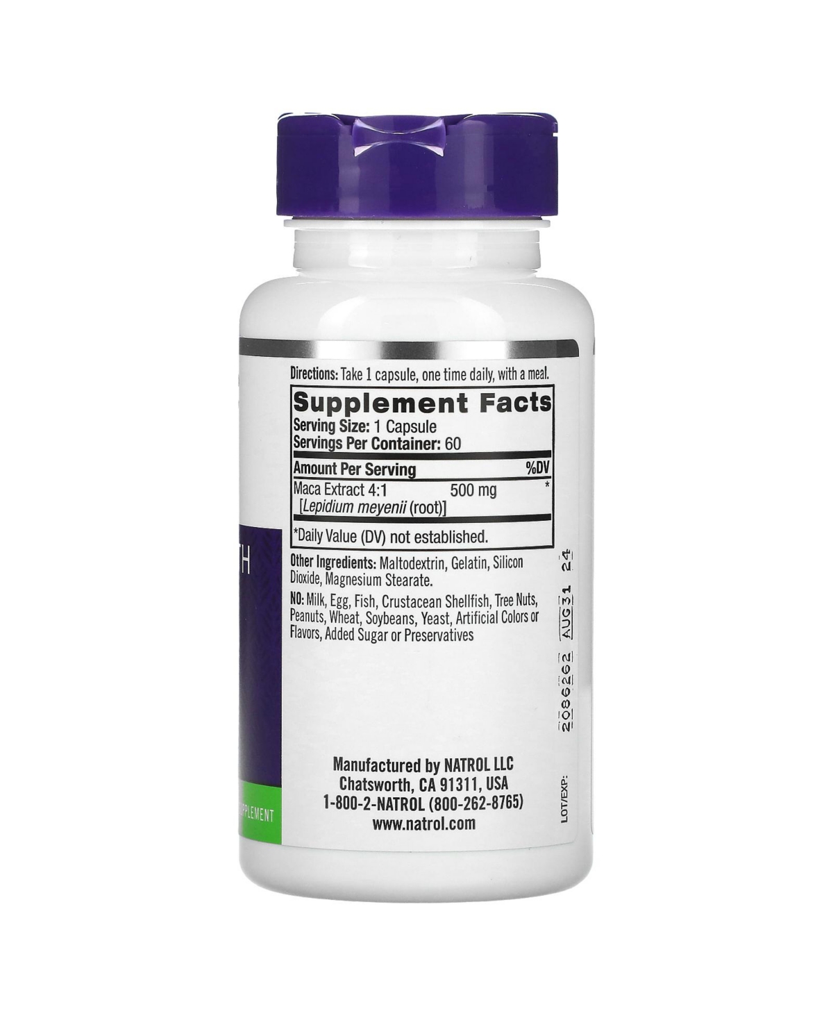 Natrol Maca 500mg Capsules, 60-Count