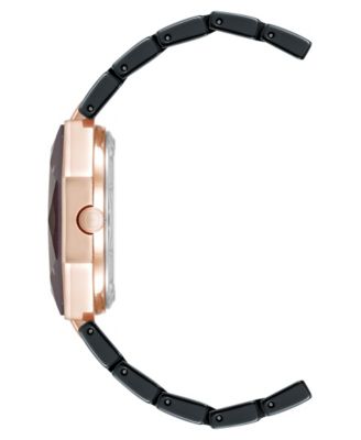 Women's Quartz Burgundy and Black Octagonal Ceramic Watch, 32mm