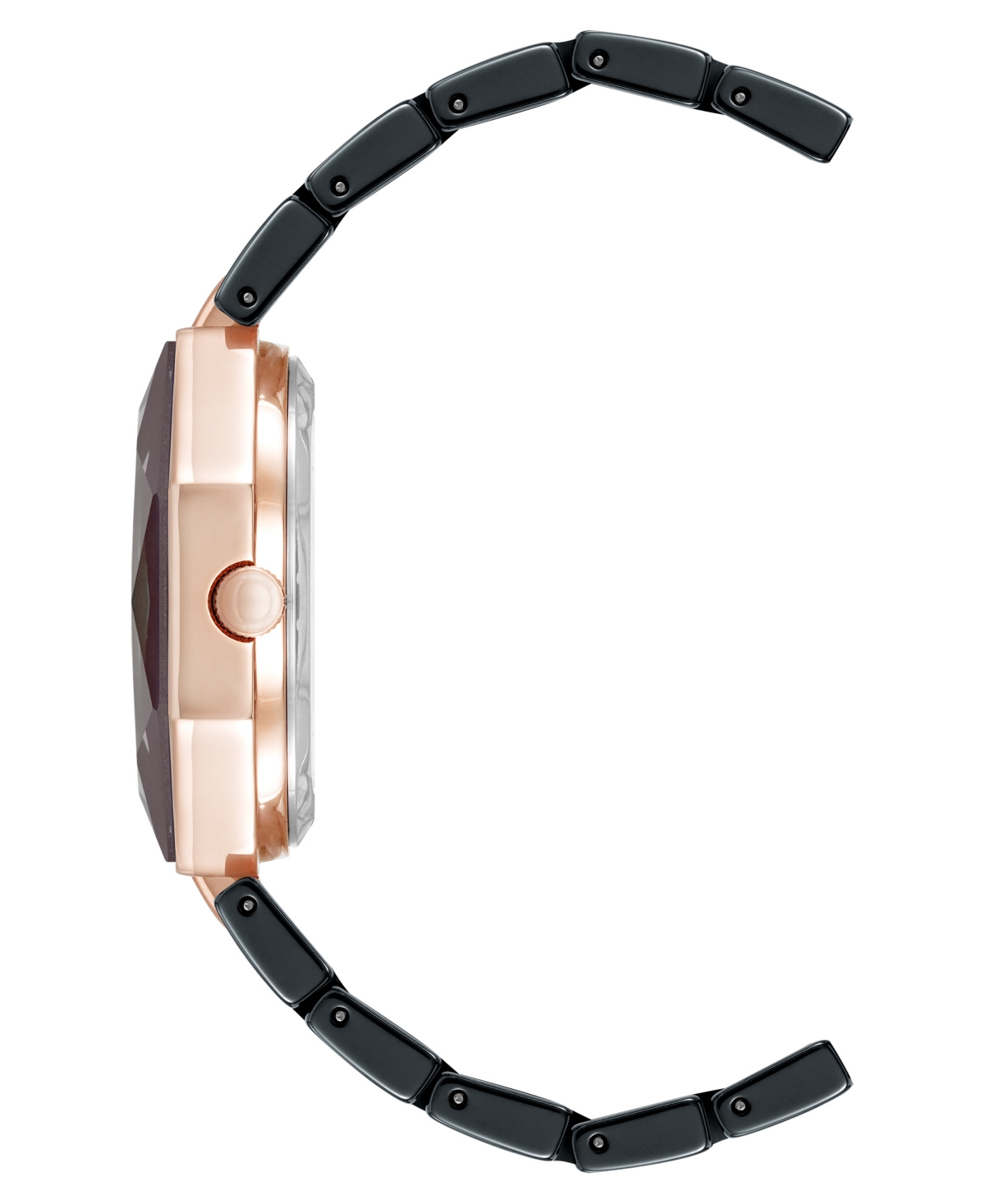 Anne Klein Women's Quartz Burgundy and Black Octagonal Ceramic Watch, 32mm