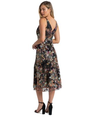 Sam Edelman Women's Floral Sequin V-Neck Midi Dress - Macy's