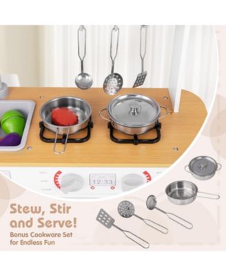 Toddler Pretend Play Kitchen Toy with Stove for 3+ Boys and Girls