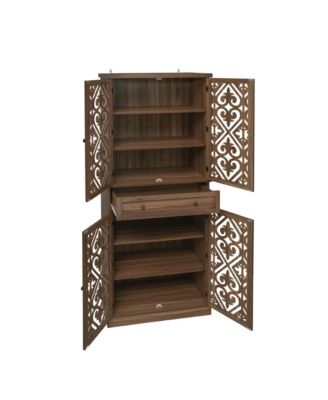 4-Door Cabinet with Drawer and Shelves