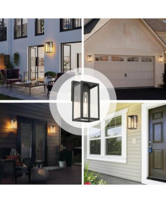 Black Not Motion Sensing Outdoor Hardwired Wall Lantern Sconce with No Bulbs Included