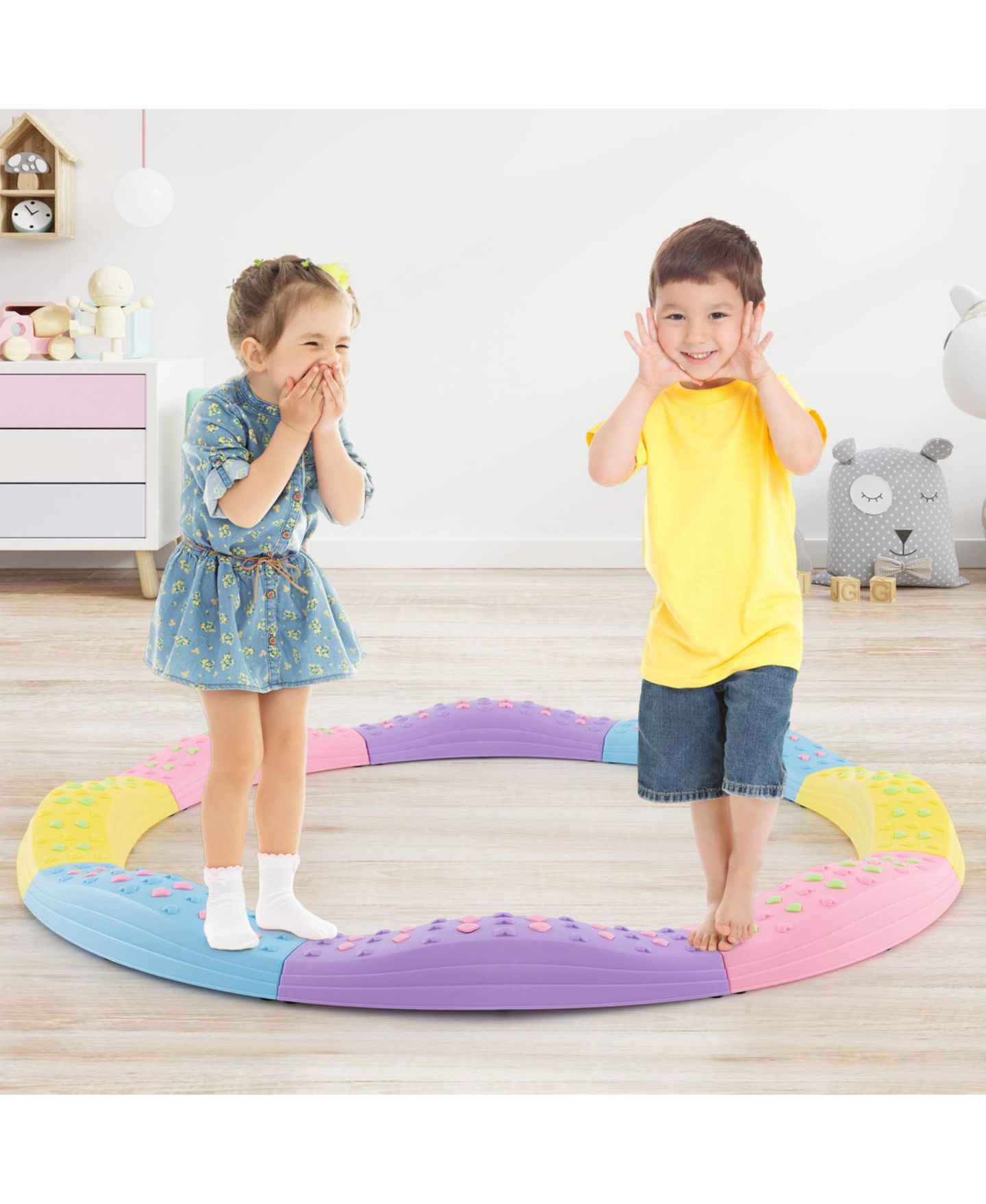 Детские игрушки HONGGE 20-Piece Wavy Non-Slip Balance Beam, Ages 2-6 — фото 4