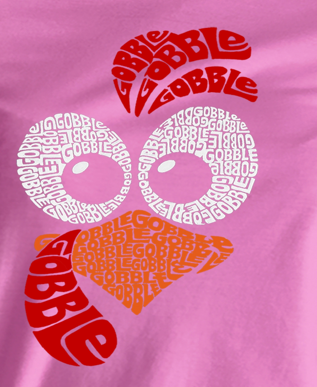 La Pop Art Women's Turkey Face Word Art Crew Neck T-shirt In Pink