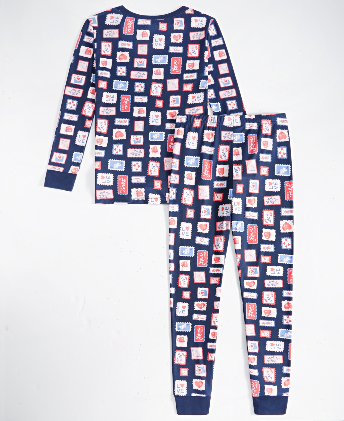 FAMILY PAJAMAS LITTLE & BIG KIDS VALENTINE'S DAY STAMPS PAJAMA SET, EXCLUSIVELY AT MACY'S 
