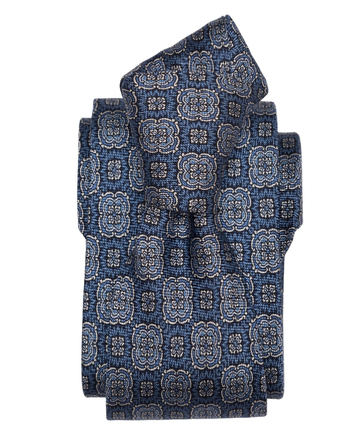 Veneto - Printed Silk Tie for Men - Blue
