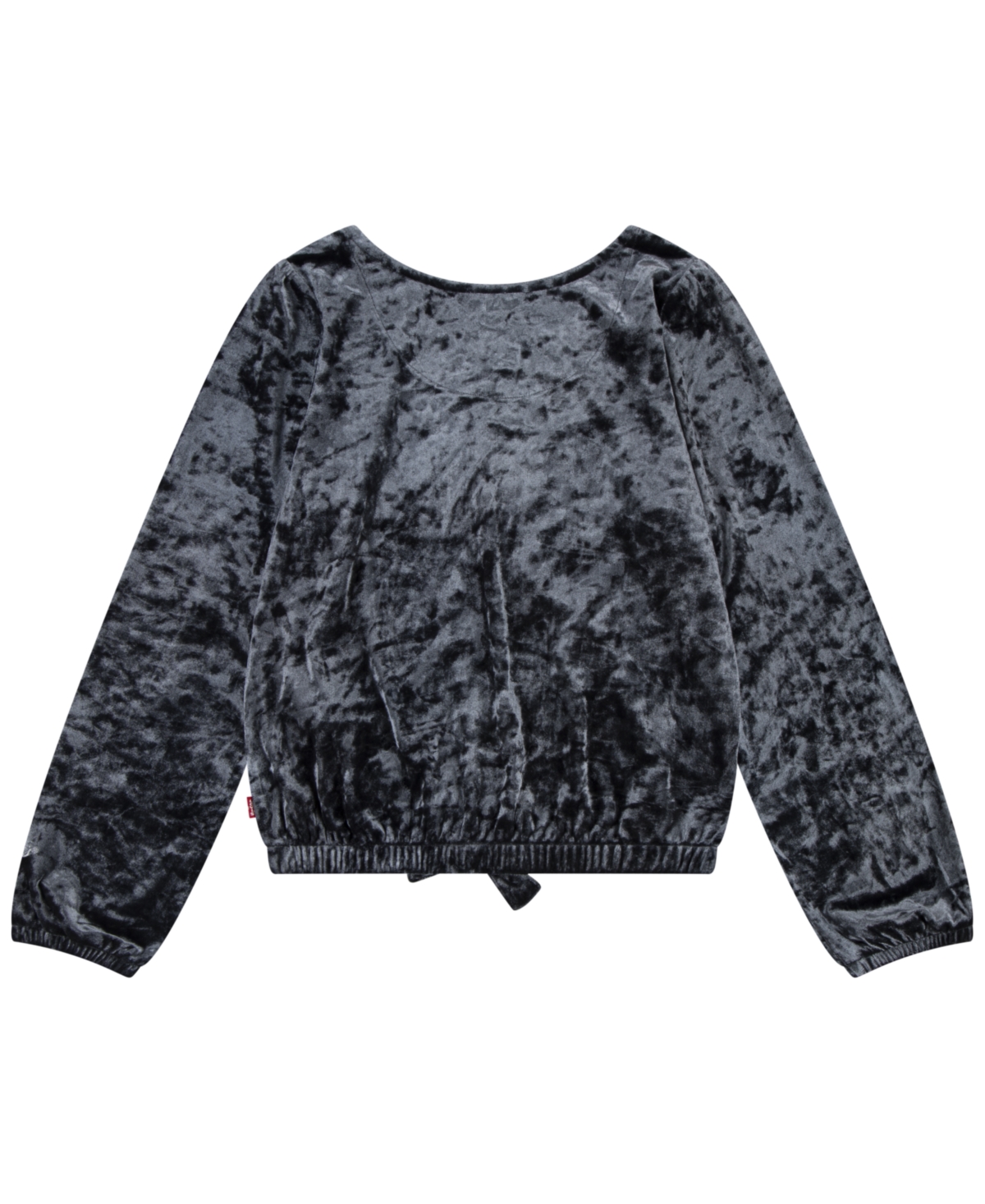 Shop Levi's Big Girls Long Sleeve Crushed Velour Top In Jet Black