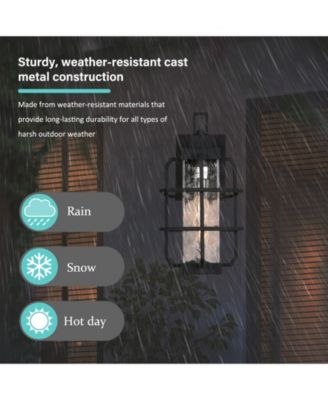 Dusk to Dawn Outdoor Hardwired Wall Lantern Sconce with No Bulbs Included