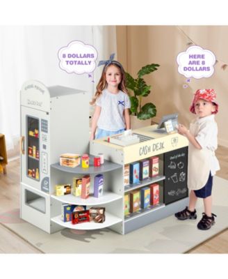 Kids Grocery Store Playset with Cash Register POS Machine