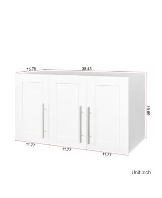 Stackable Wall Cabinet, 15.75" D x 35.43" W x 19.69" H