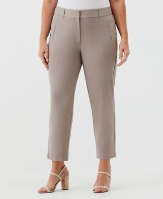 Plus Size Straight Leg Ankle Pants