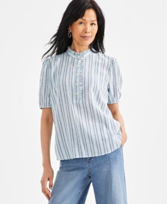 Style & Co - Petite Ruffled Short-Sleeve Top