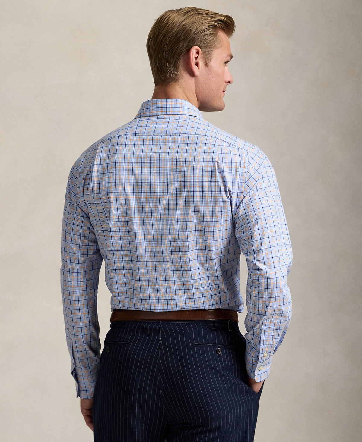 Polo Ralph Lauren Men's Classic-Fit Plaid Performance Shirt - 6628 Blue Clementine Multi