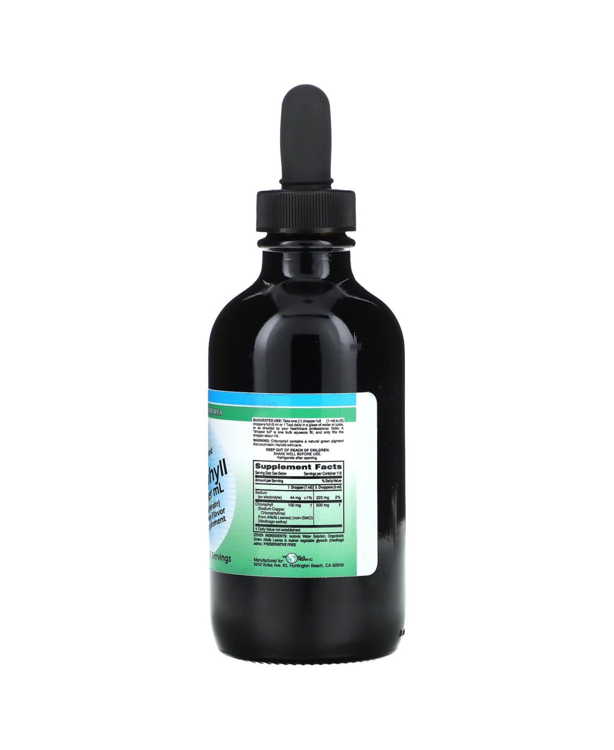 World Organic Ultra Concentrated Liquid Chlorophyll 100 mg - 4 fl (118 ml)