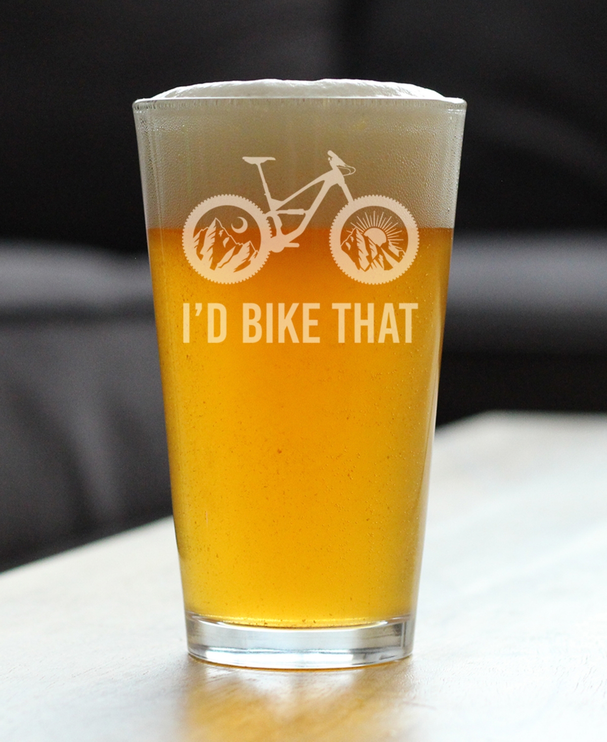 Bevvee I'd Bike That Pint Glass In Clear